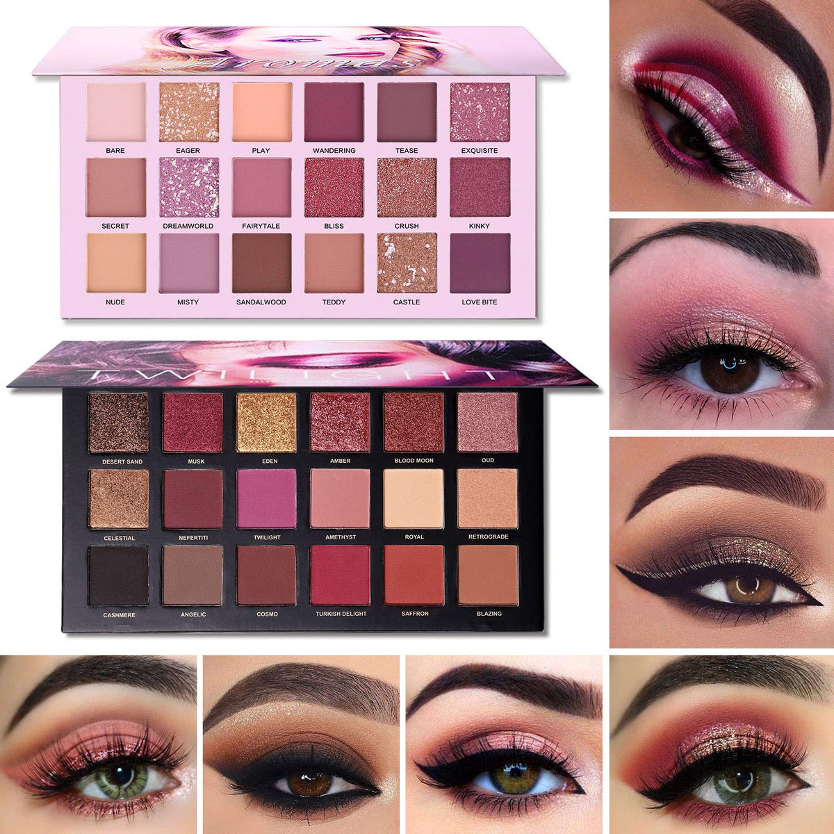 Nude Eyeshadow Palette Makeup Set, Matte Shimmer Glitter Pressed Pearl B863