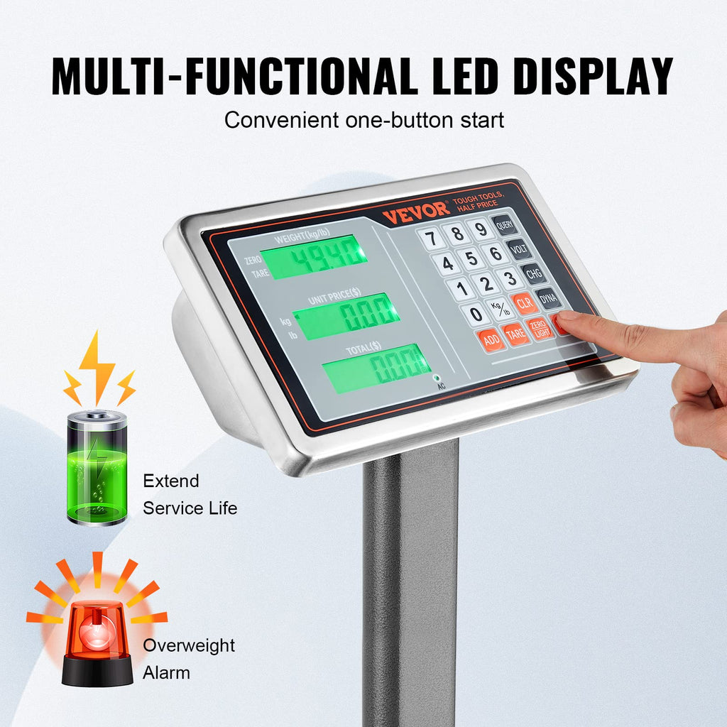 660 lbs Stainless Steel Digital Platform Scale Q6644