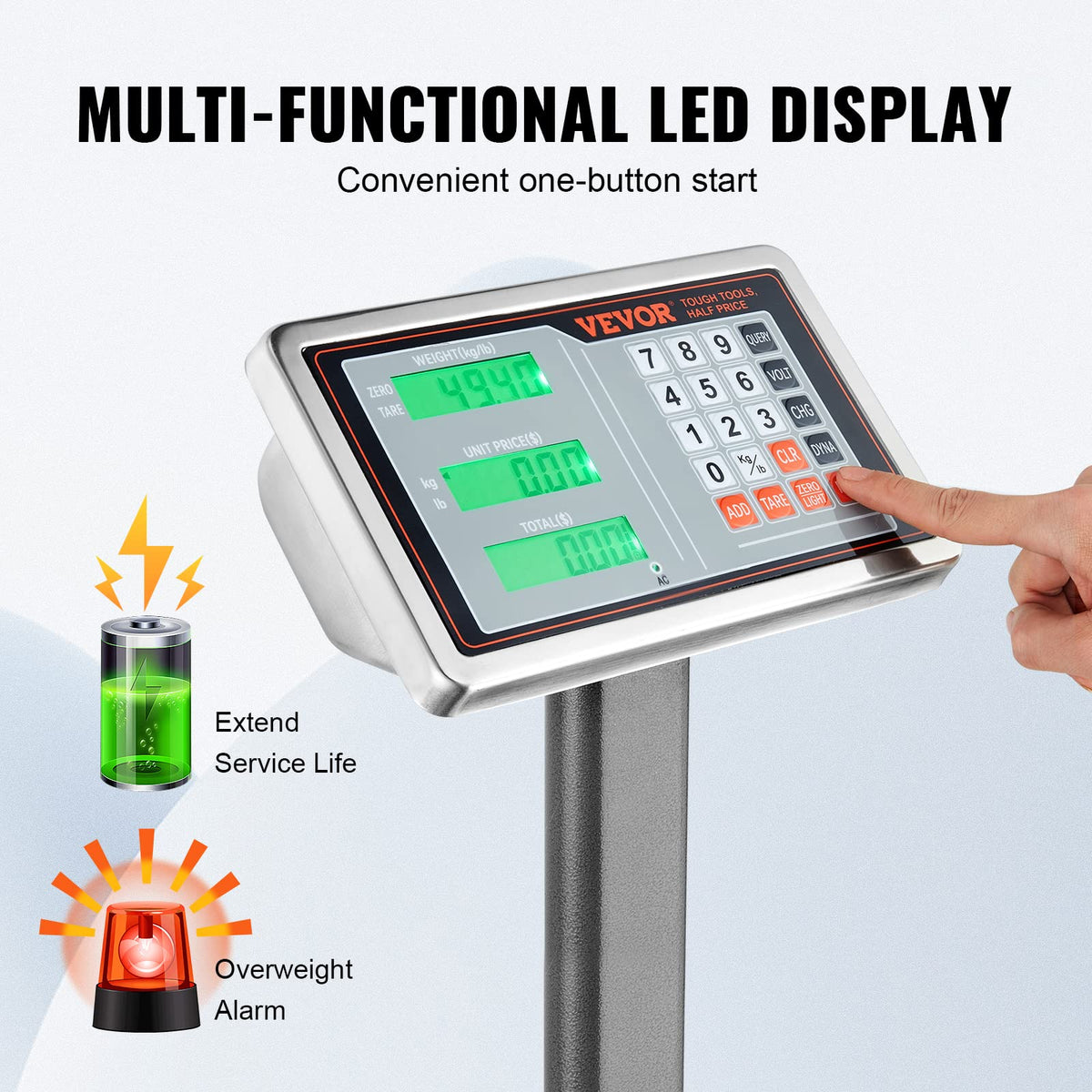 660 lbs Stainless Steel Digital Platform Scale Q6644