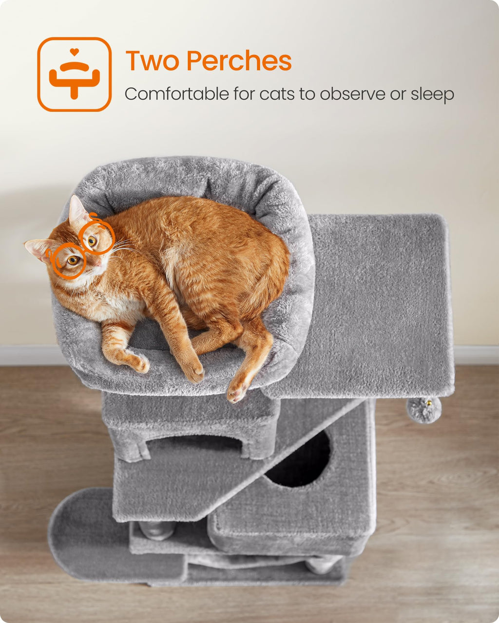 Light Gray Cat Tree H133