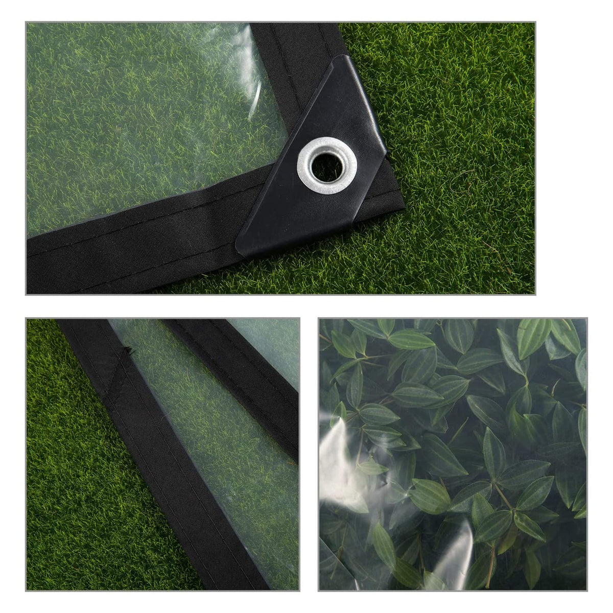 Heavy Duty Waterproof Clear 3x3ft Poly Tarp with Grommets K698335