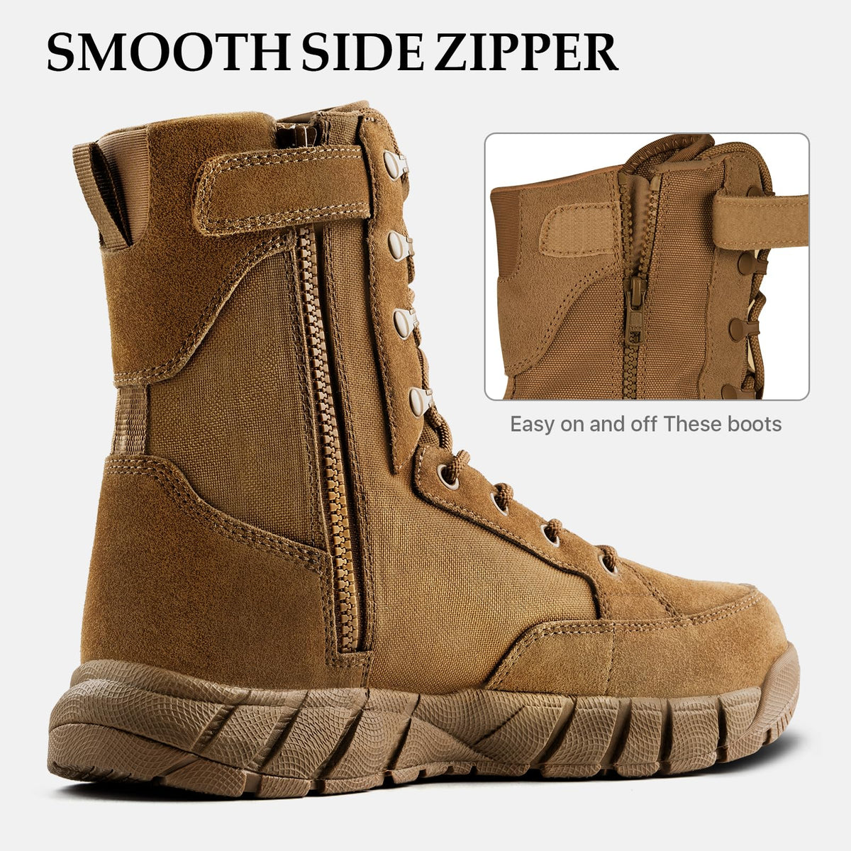 8" Zip Military Tactical Boot A805655