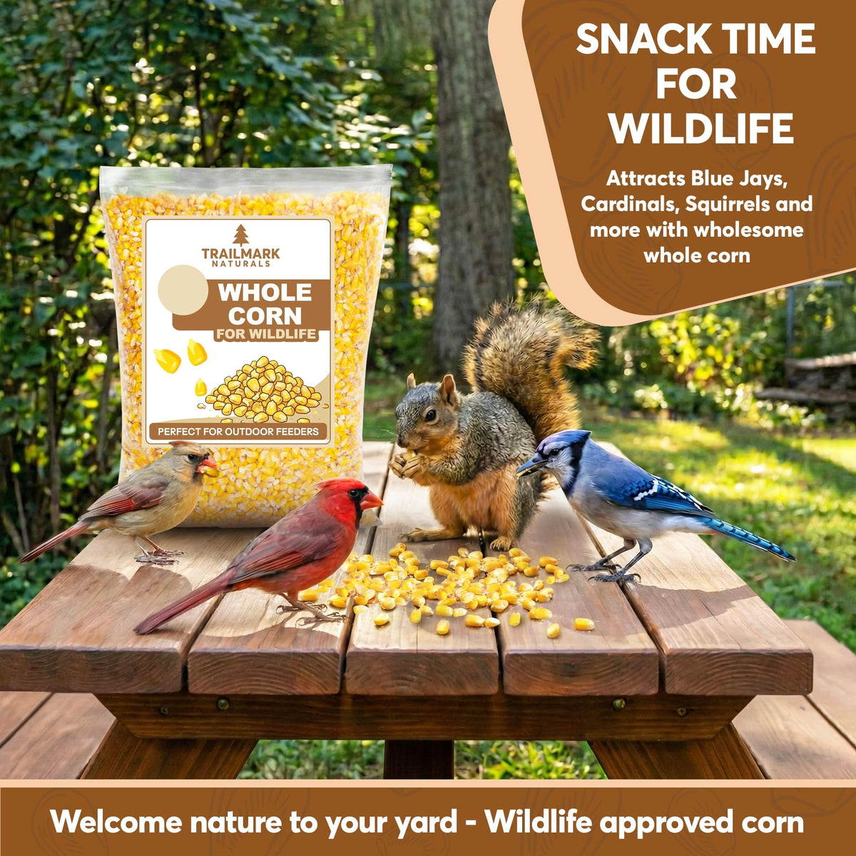 Whole Corn 20 LB Bird Seed & Wildlife Feed J1006