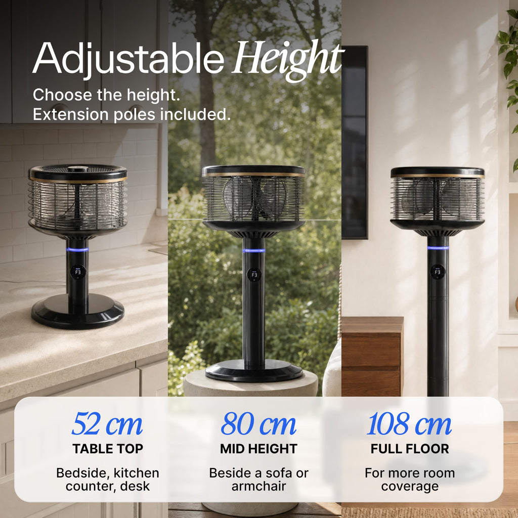 Height-Adjustable Floor & Table Fan Q626