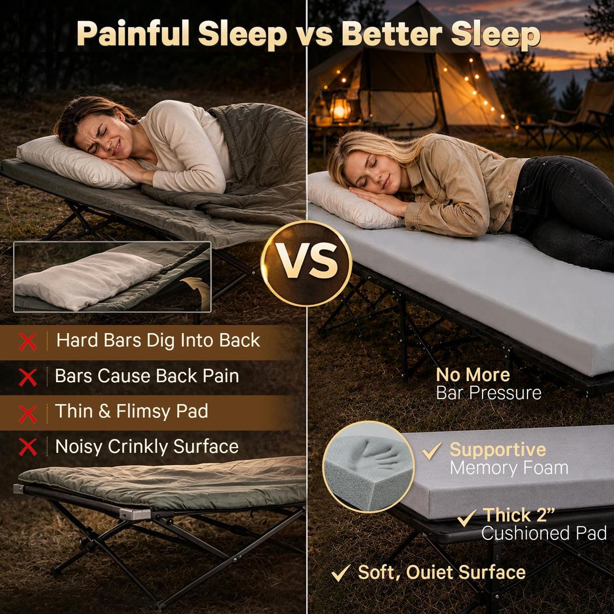 2 Inch Memory Foam Camping Cot Pad N890
