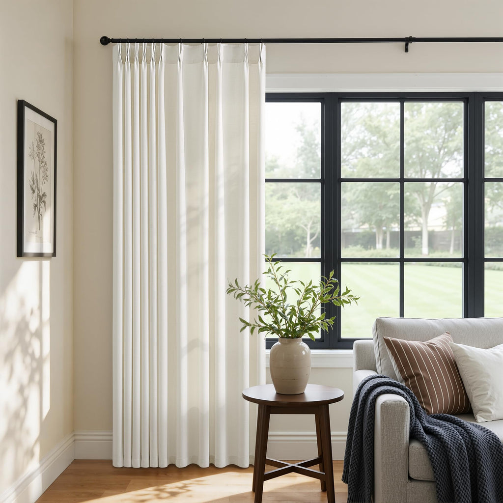 70 Inch Pinch Pleated Semi Sheer Curtains B336