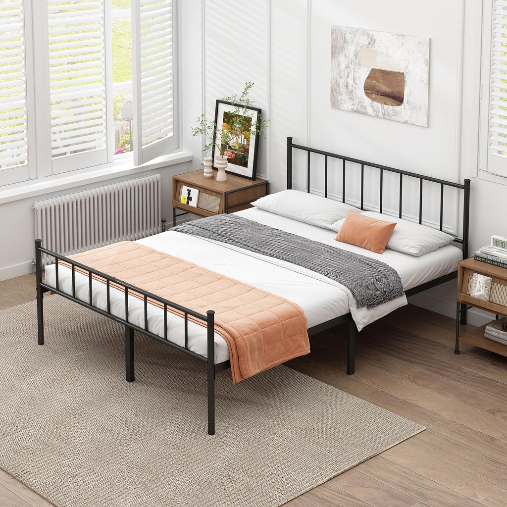 Queen Metal Bed Frame with Steel Slat Support N370500
