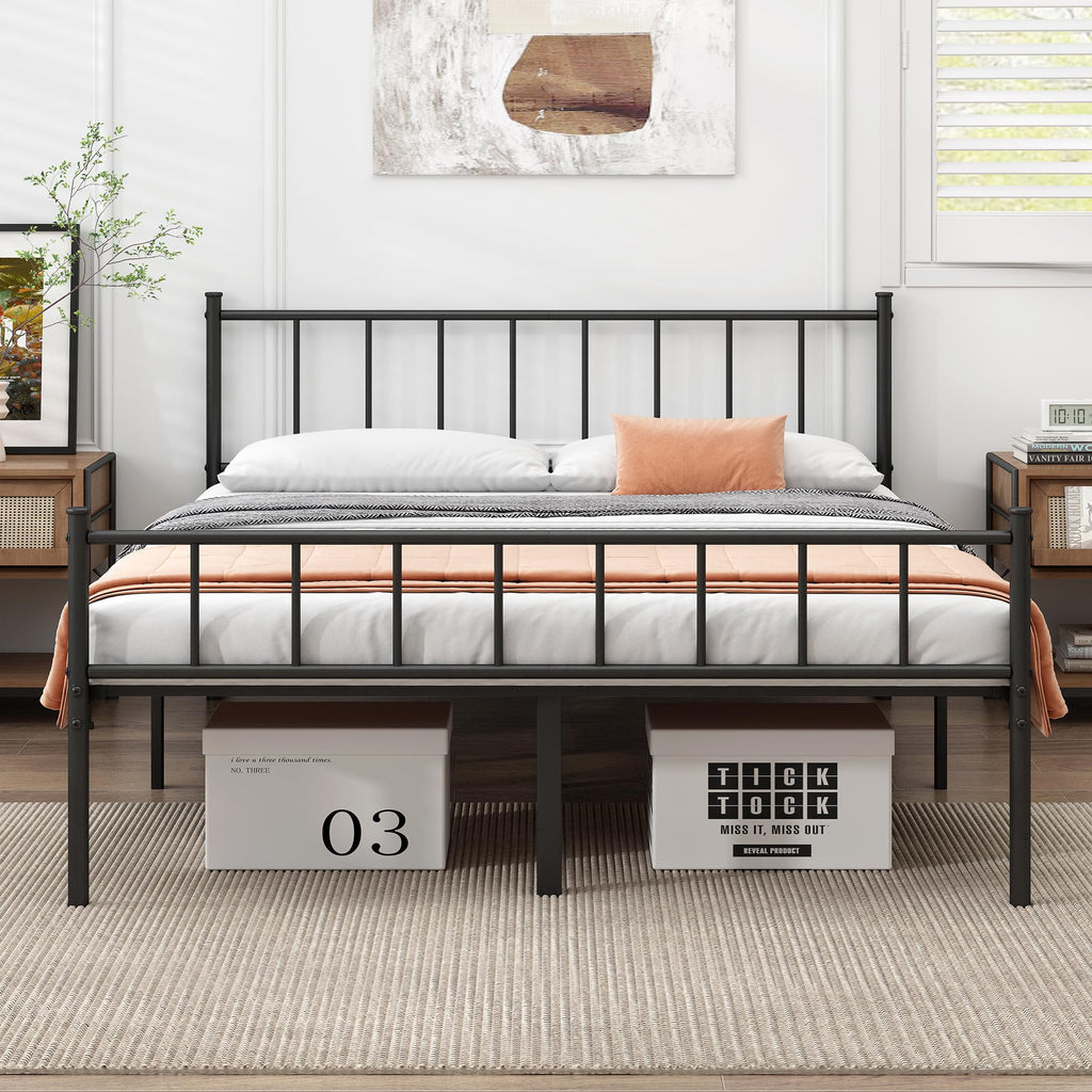 Queen Metal Bed Frame with Steel Slat Support N370500