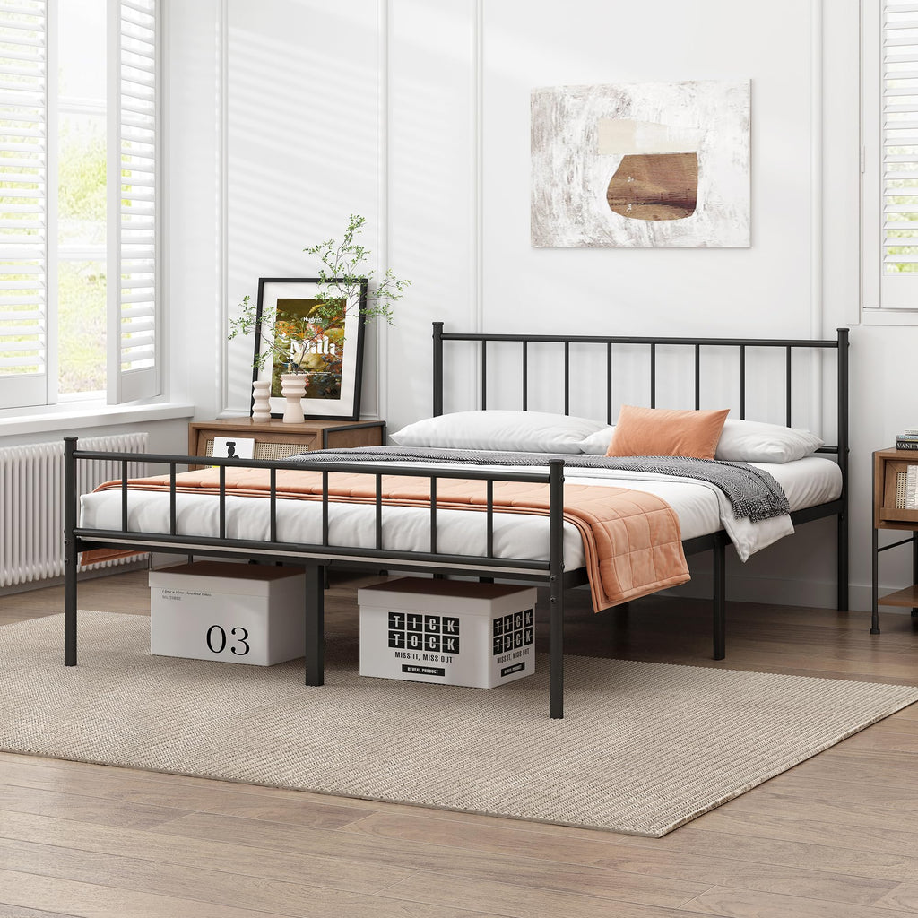 Queen Metal Bed Frame with Steel Slat Support N370500