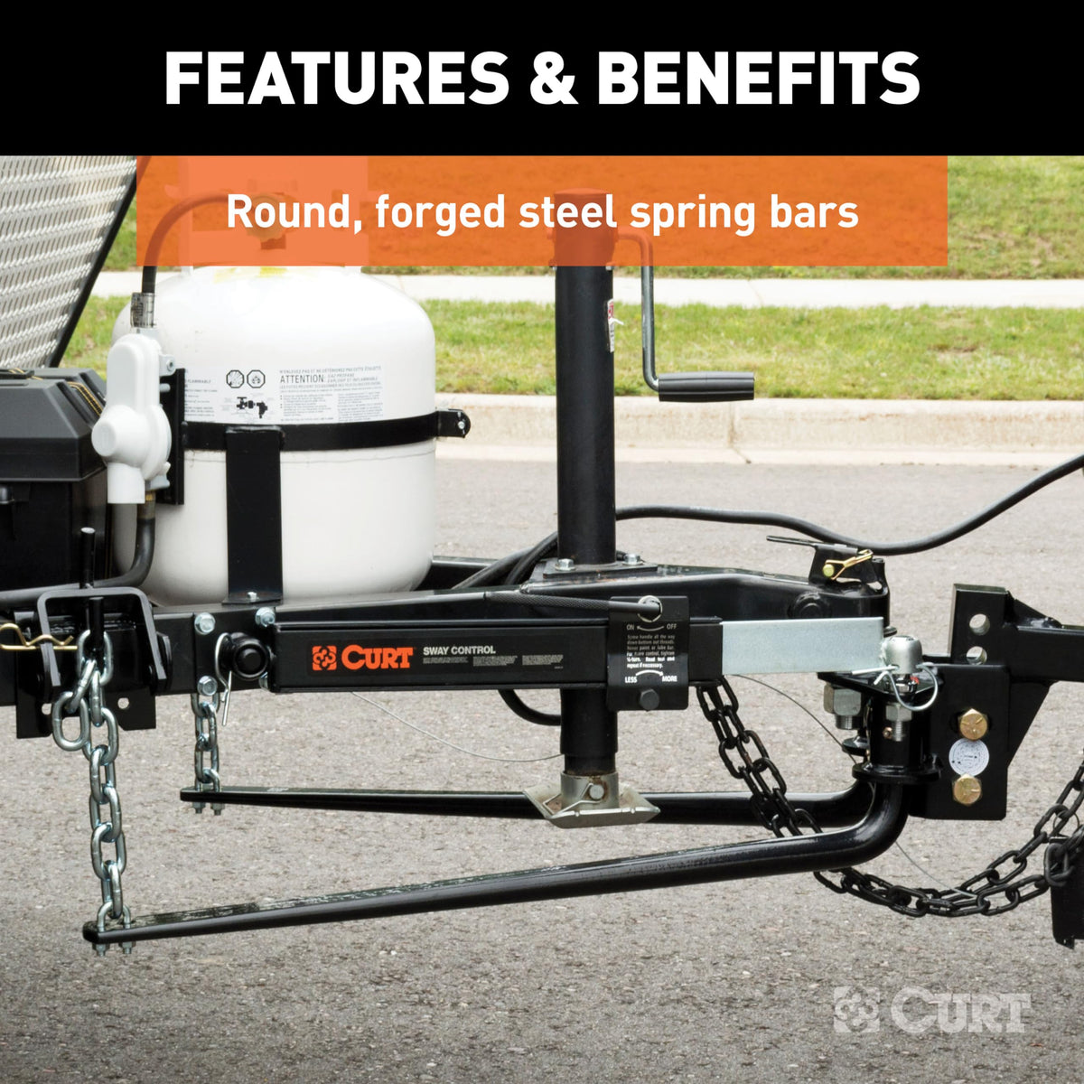 Round Bar Weight Distribution Hitch with Sway Control E383